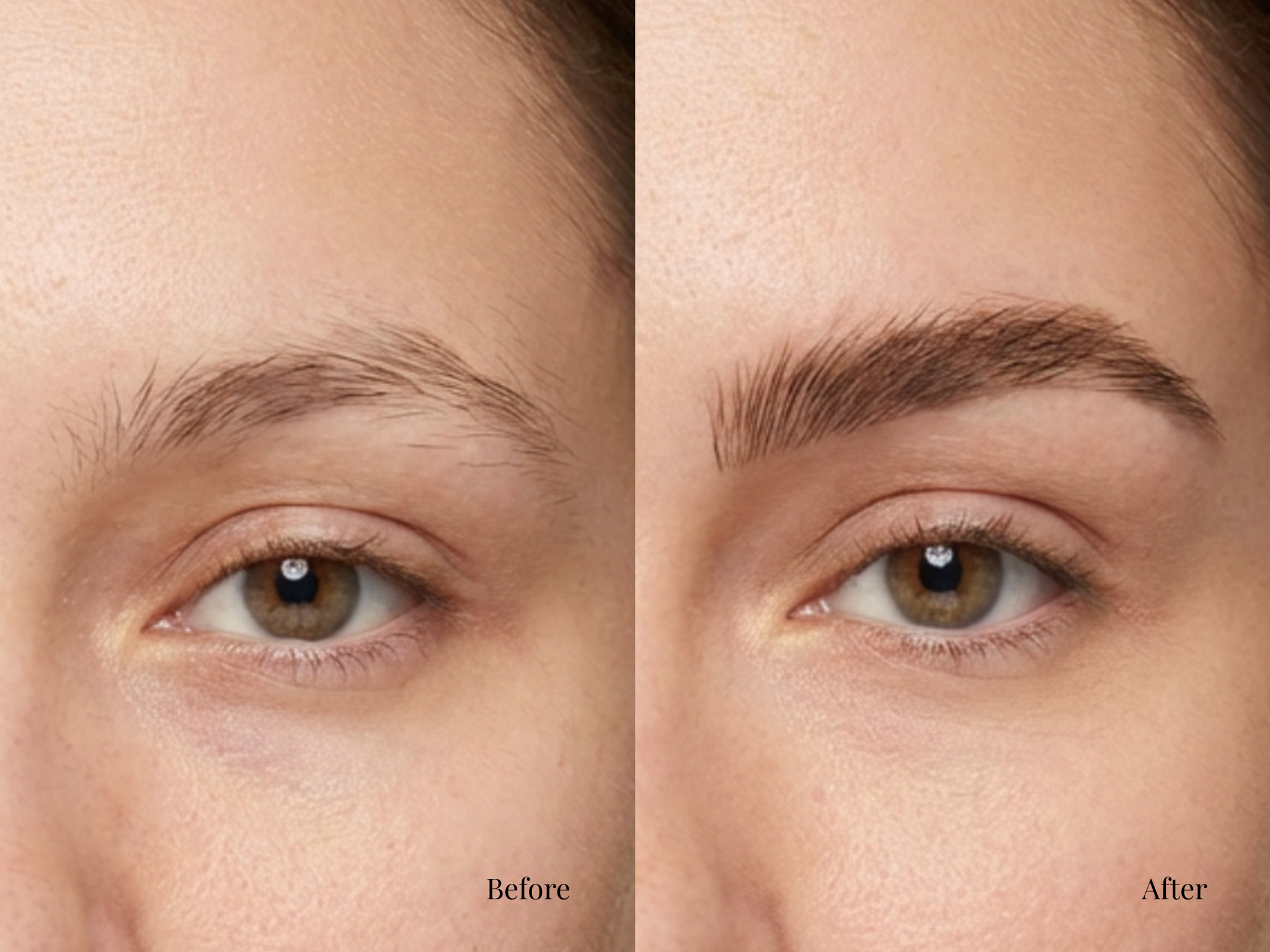 Øjenbryn serum før og efter